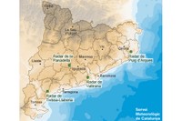 Mapa dels radars meteorològics de Catalunya