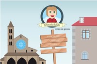 L'inici del videojoc amb el personatge de Joan de Peratallada.