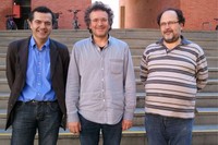 D'esquerra a dreta, Manuel Hernández-Pajares, Jaume Sanz i José Miguel Juan, del grup gAGE de la UPC