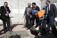 Acte de col·locació de la primera pedra de l'edifici d'allotjaments d'estudiantat de Castelldefels