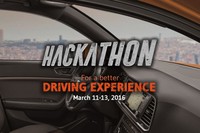 Cartell de la 'Hackathon: for a better driving experience'.