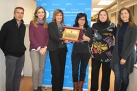 D'esquerra a dreta: Xavier Massó, Cristina Fernández, Inma Gómez, Dolors Oriol, Patri Sánchez i Dolors Melús.