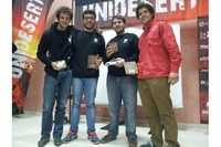 D’esquerra a dreta, Artur Julià, Pere Julià i dos participants més del raid.